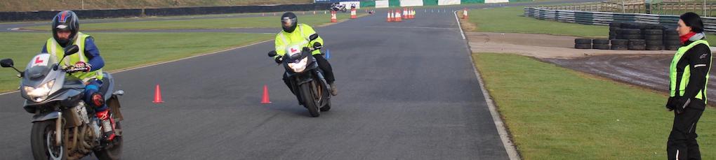 motorbike test swerve on track